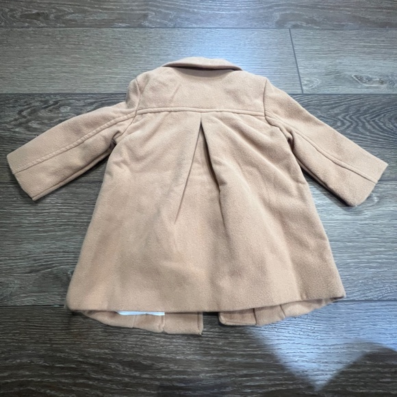 Baby B'Gosh Baby Girl's Camel Ruffle Dress Coat Fully Lined Holiday Coat Sz 12M - Picture 13 of 13